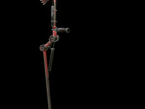 scythe steampunk low poly 4 texture options and high poly Modèle 3D