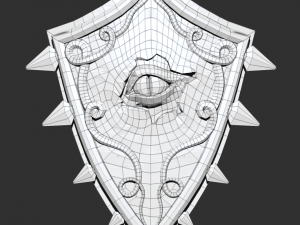 shield with eye low poly 6 texture options and high poly 3D 模型