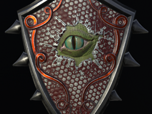 shield with eye low poly 6 texture options and high poly 3D 模型