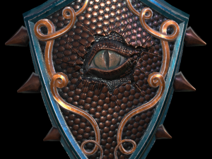 shield with eye low poly 6 texture options and high poly 3D 模型