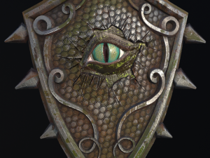 shield with eye low poly 6 texture options and high poly 3D 模型