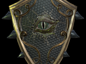 shield with eye low poly 6 texture options and high poly 3D 模型
