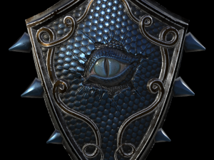 shield with eye low poly 6 texture options and high poly 3D 模型