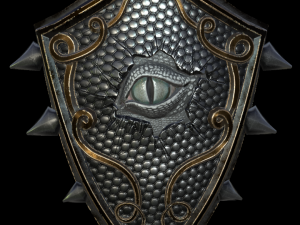 shield with eye low poly 6 texture options and high poly 3D 模型