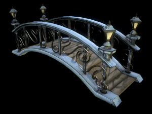 bridge 4 texture options low and high poly 3D Model