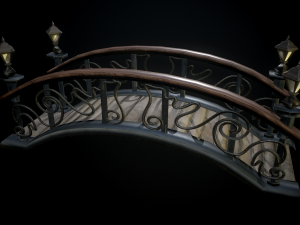 bridge 4 texture options low and high poly 3D 模型