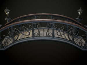 bridge 4 texture options low and high poly 3D 模型