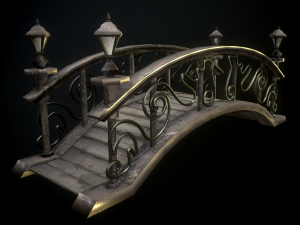 bridge 4 texture options low and high poly 3D 模型