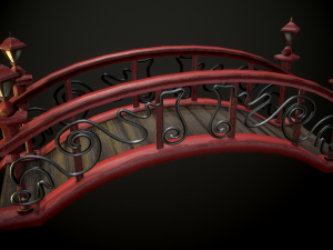 bridge 4 texture options low and high poly 3D 模型