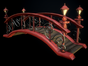 bridge 4 texture options low and high poly 3D 模型