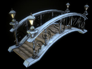 bridge 4 texture options low and high poly 3D 模型