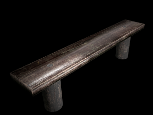 old wooden bench low poly 3D Model