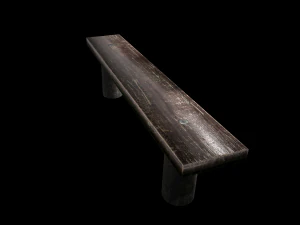old wooden bench low poly 3D Model