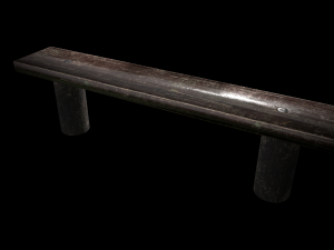 old wooden bench low poly 3D-Modell