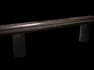 old wooden bench low poly 3D-Modell