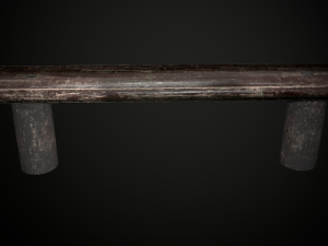 old wooden bench low poly 3D-Modell