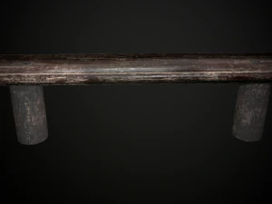 old wooden bench low poly 3D Model