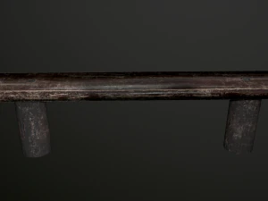 old wooden bench low poly 3D Model