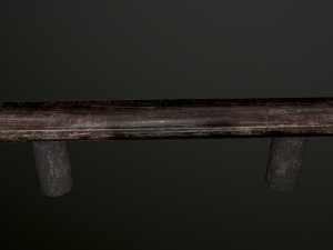 old wooden bench low poly 3D-Modell