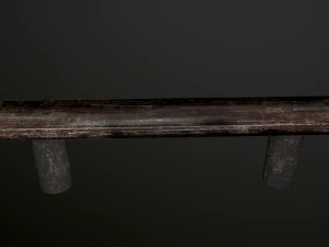 old wooden bench low poly 3D Model