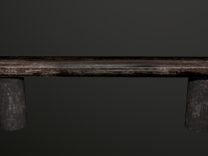 old wooden bench low poly 3D-Modell
