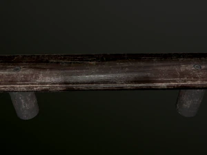 old wooden bench low poly 3D Model