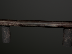 old wooden bench low poly 3D-Modell