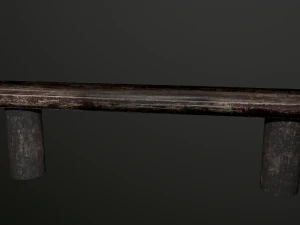 old wooden bench low poly 3D Model