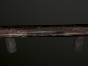 old wooden bench low poly 3D-Modell