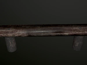 old wooden bench low poly 3D Model