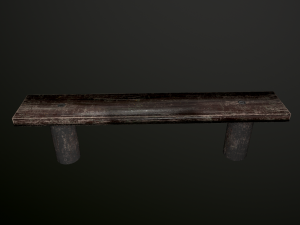 old wooden bench low poly 3D-Modell