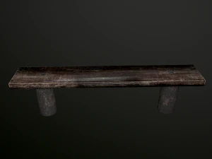 old wooden bench low poly 3D Model