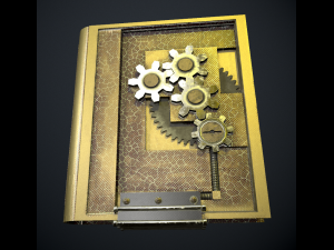 steampunk book low poly 4 texture options Modelo 3D