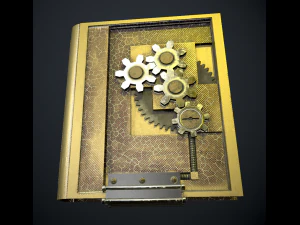 steampunk book low poly 4 texture options 3D Model