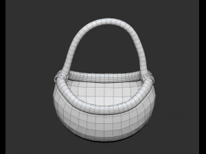 wicker basket low poly 4 texture options 3D Model