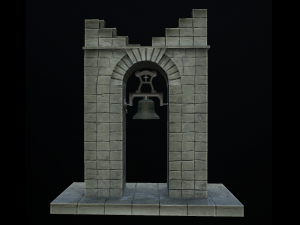 stone bell tower low poly 3 texture options 3D Модель