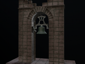 stone bell tower low poly 3 texture options 3D Модель