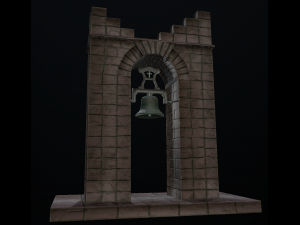 stone bell tower low poly 3 texture options 3D Модель