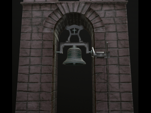 stone bell tower low poly 3 texture options 3D Модель
