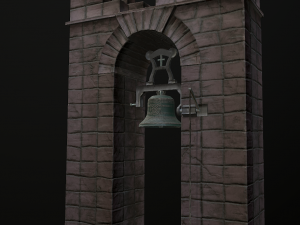 stone bell tower low poly 3 texture options 3D Модель