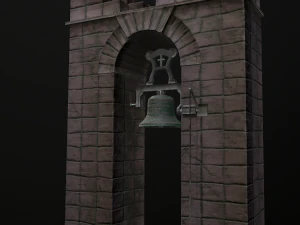 stone bell tower low poly 3 texture options 3D Model