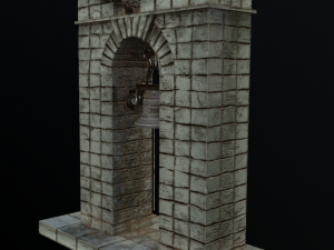 stone bell tower low poly 3 texture options 3D Модель