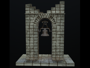 stone bell tower low poly 3 texture options 3D Модель
