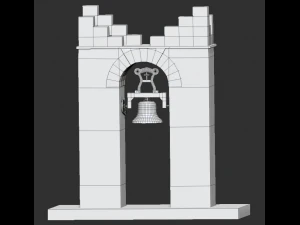stone bell tower low poly 3 texture options 3D Model