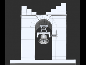stone bell tower low poly 3 texture options 3D Модель