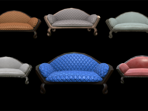 vintage sofa 6 texture options 3D Model