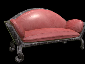 vintage sofa 6 texture options 3D Model