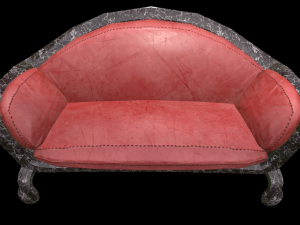 vintage sofa 6 texture options Modello 3D