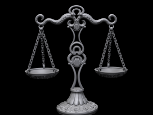 balance scales of justice low poly 5 texture options and high poly Modello 3D