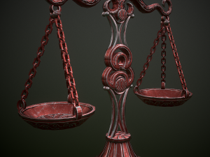 balance scales of justice low poly 5 texture options and high poly Modello 3D